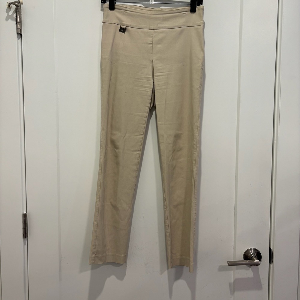 Lisette L Montreal Tan Khaki Slim‎ Leg Pull On Ankle Pants Trousers 225